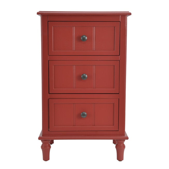 Three Drawer Accent Table, RED FINISH, hi-res image number null