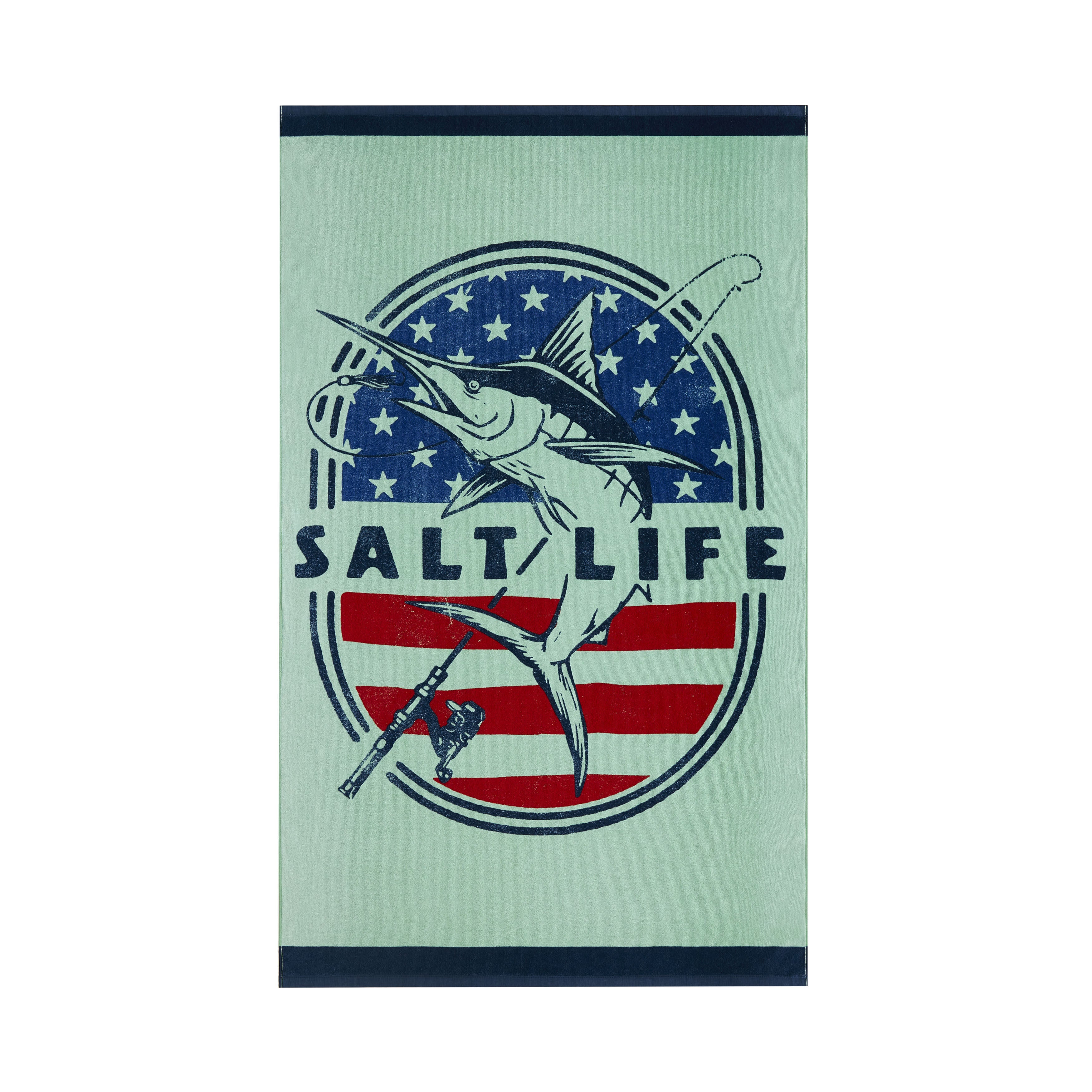 Salty N' Proud Beach Towel, AQUA, alternate image number 2