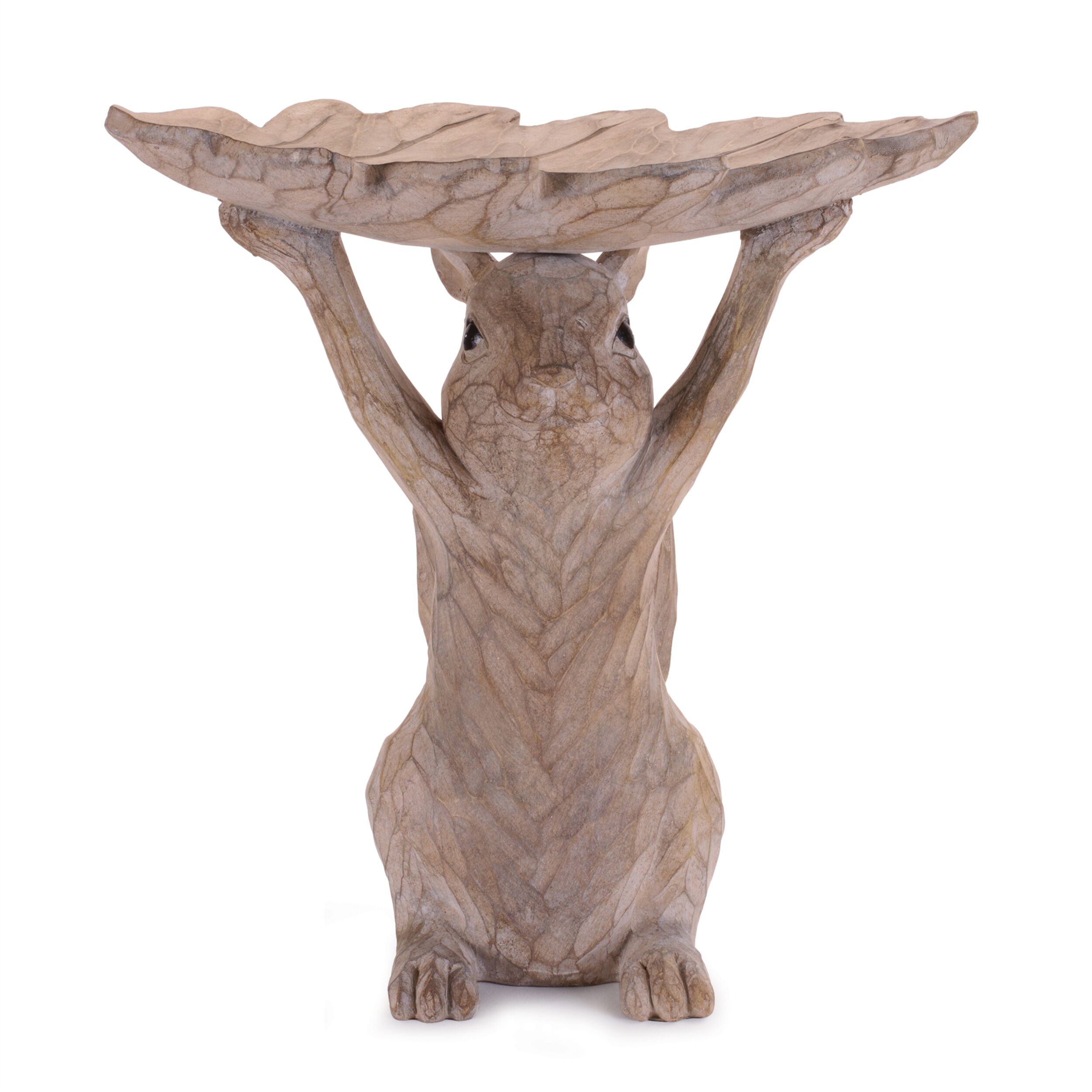 Woodland Squirrel Resin Bird Feeder Set (Set of 2), BEIGE, alternate image number 5