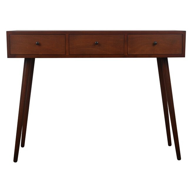 Mid-Century 3-Drawer Console Table , WALNUT, hi-res image number 0
