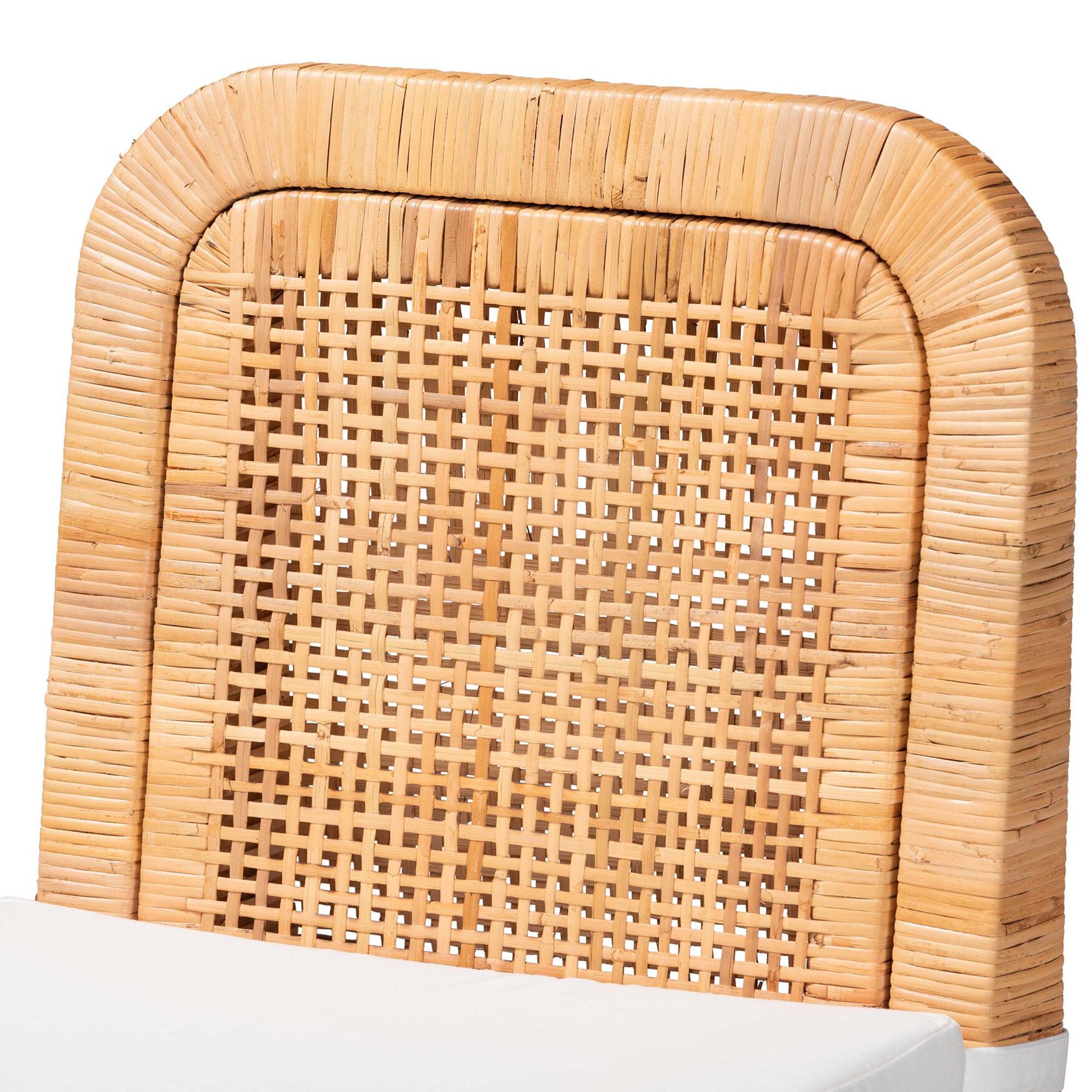 Zariah Modern Bohemian Natural Brown Rattan And Mahogany Wood 2-Piece Dining Chair Set, , alternate image number 3