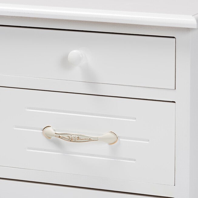 Layton Classic And Traditional White Finished Wood 3-Drawer Nightstand, , alternate image number null