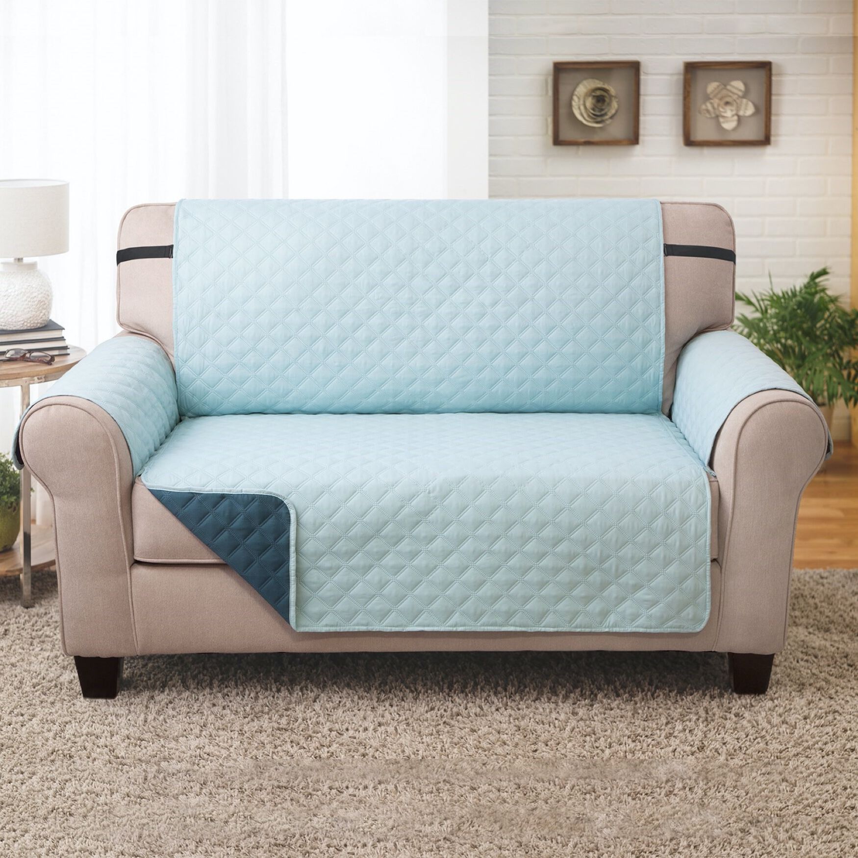 Solid Reversible Quilted Love Seat Furniture Protector, , alternate image number 4