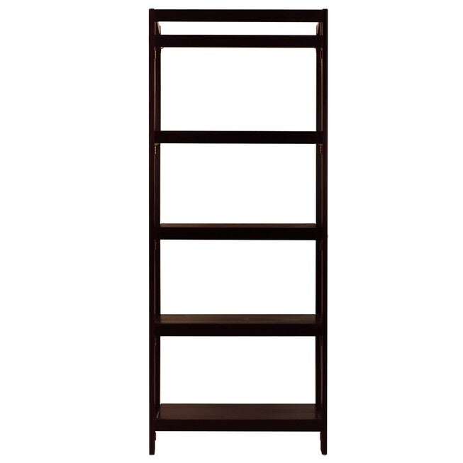 Stratford 5-Shelf Folding Bookcase-Espresso, , alternate image number null