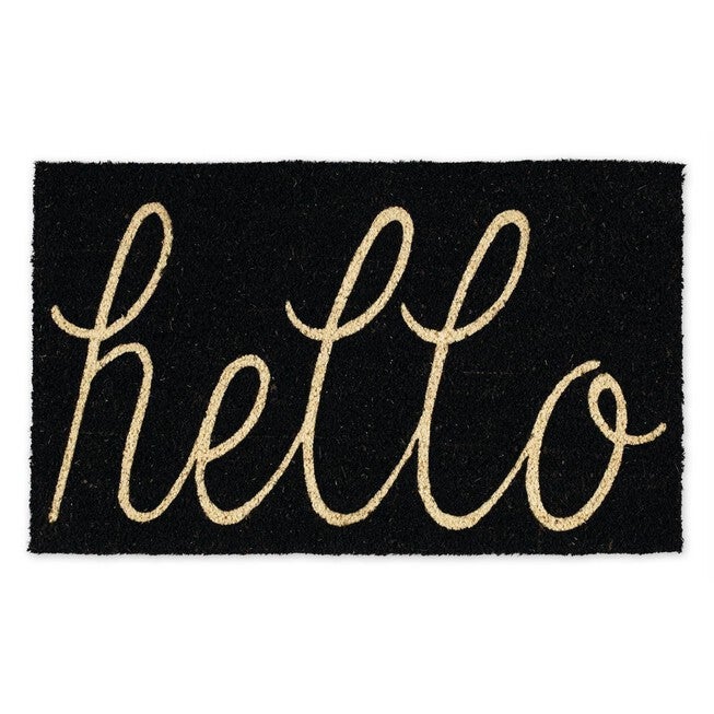 Black Hello Doormat, BLACK, hi-res image number null