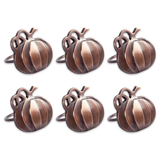 Harvest Pumpkin Napkin Ring, Set of 6, GOLD, hi-res image number null