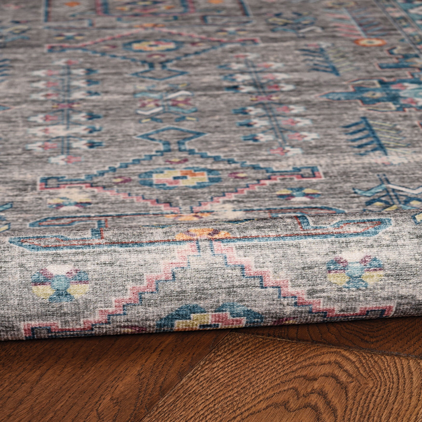 Washable Barron Grey/Green Rug, , alternate image number 3