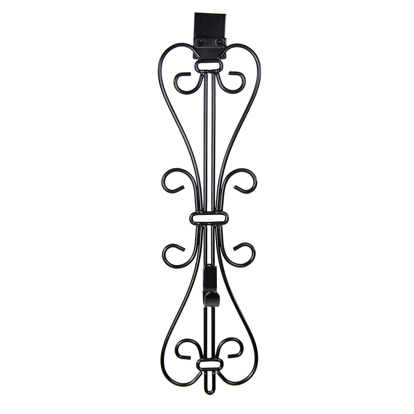 Adjustable Wreath Hanger for Door, BLACK, hi-res image number 0