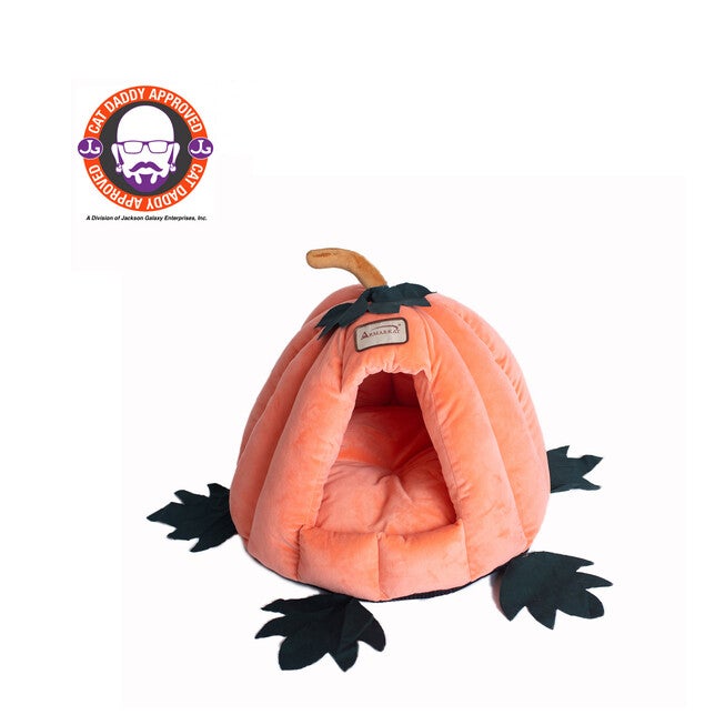PumpkIn Shape Cat Bed, ORANGE, hi-res image number null