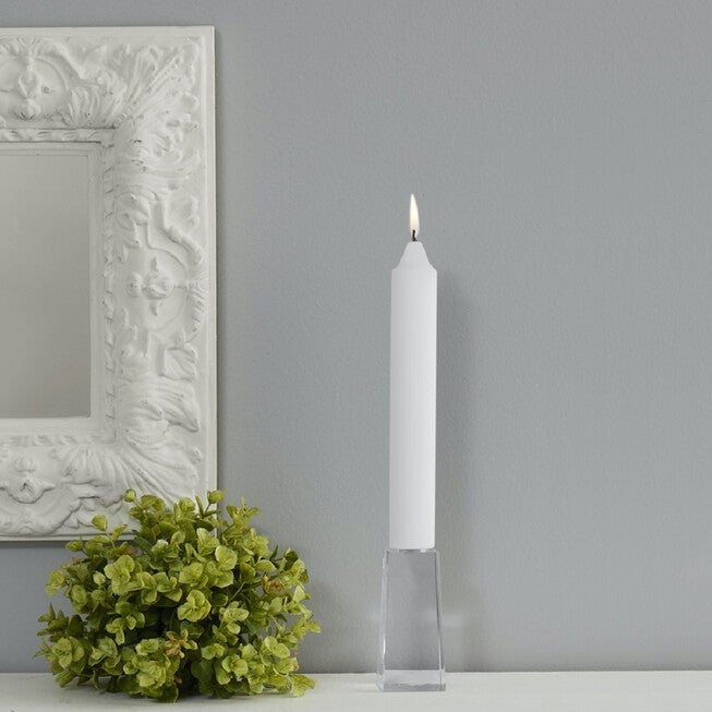 Smooth Collenette 9 inch White Unscented Taper Candle, Box of 4, , on-hover image number null