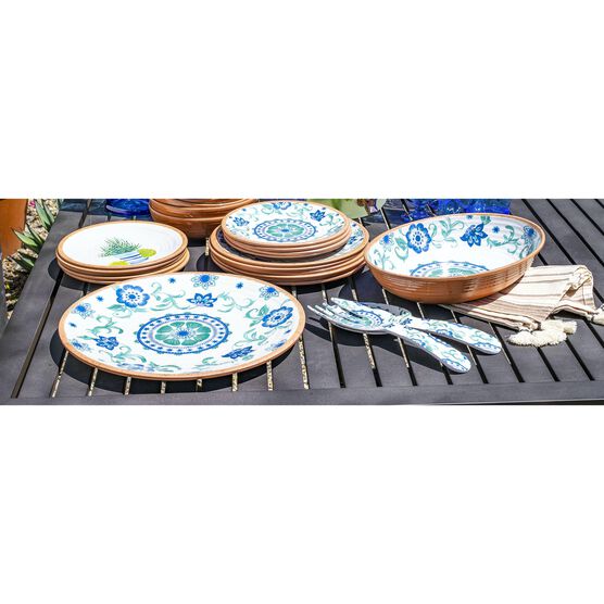 Rio Turquoise Floral Round Platter, , on-hover image number null