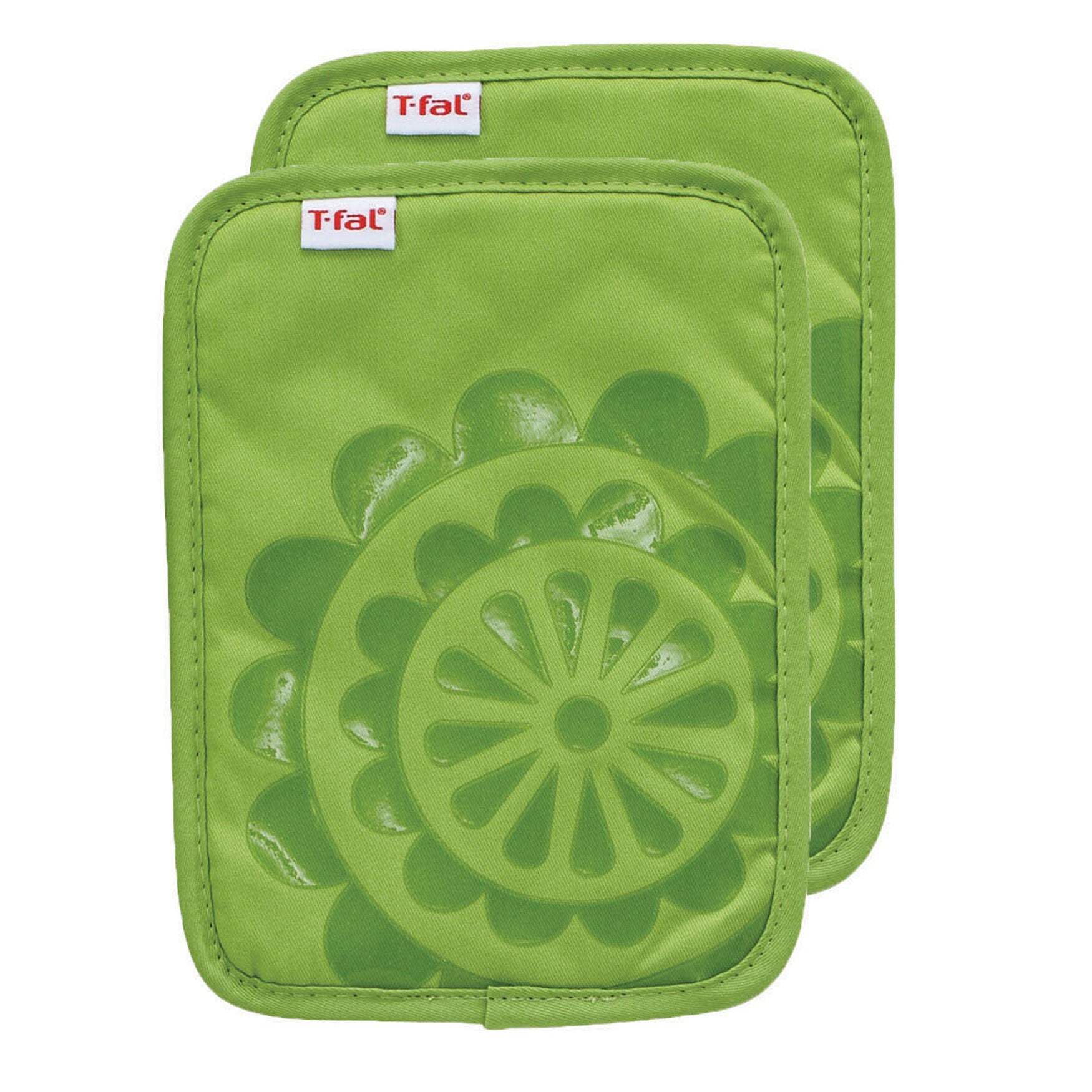 Medallion Silicone Pot Holders, Set Of 2, GREEN, hi-res image number 0