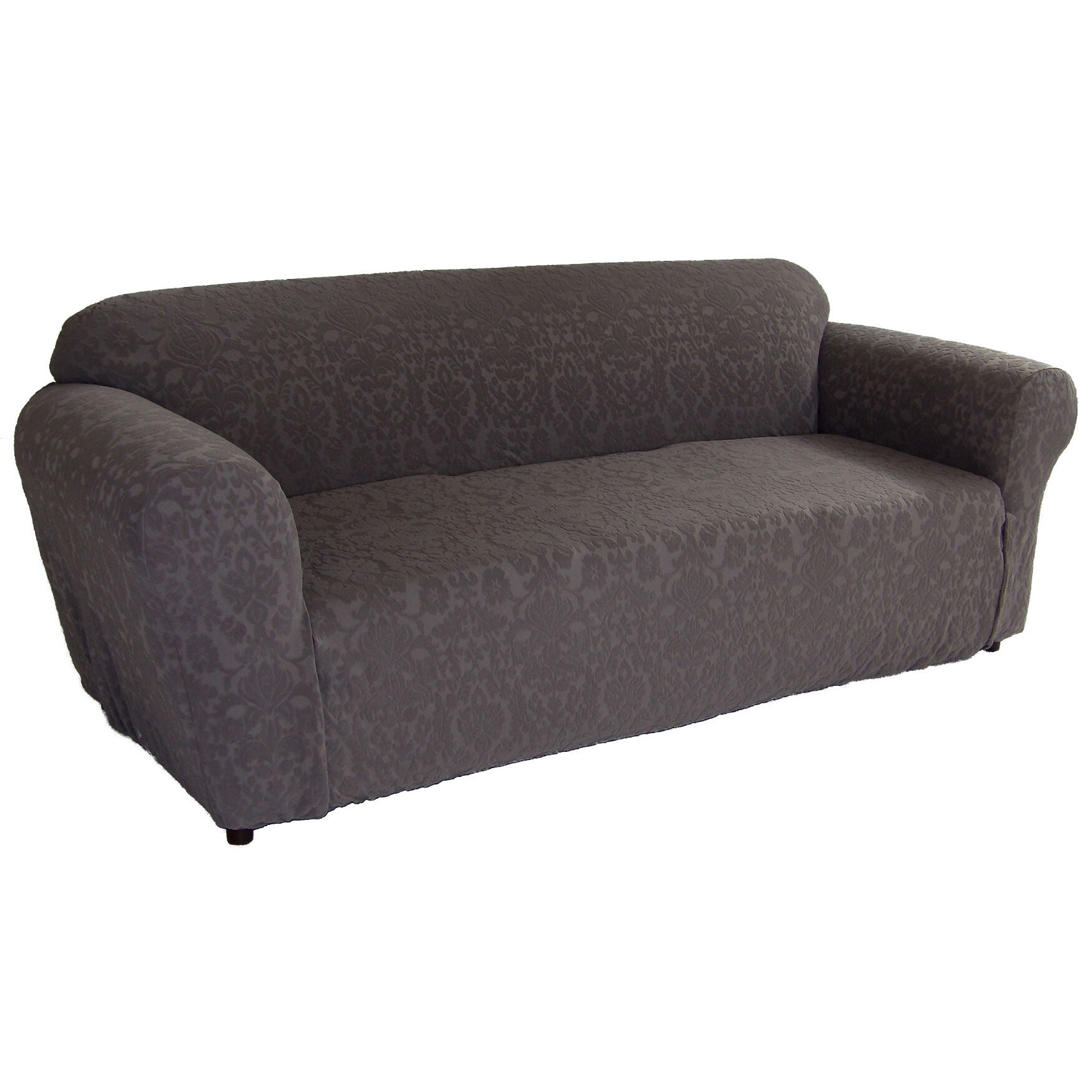 1-Pc. Floral Embossed Stretch Slipcover , GRAY, hi-res image number 0