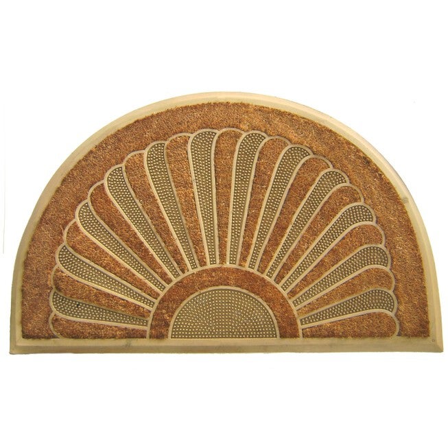 Peacock Beige Coir Mat With Rubber Backing Floor Coverings, MULTI, hi-res image number 0