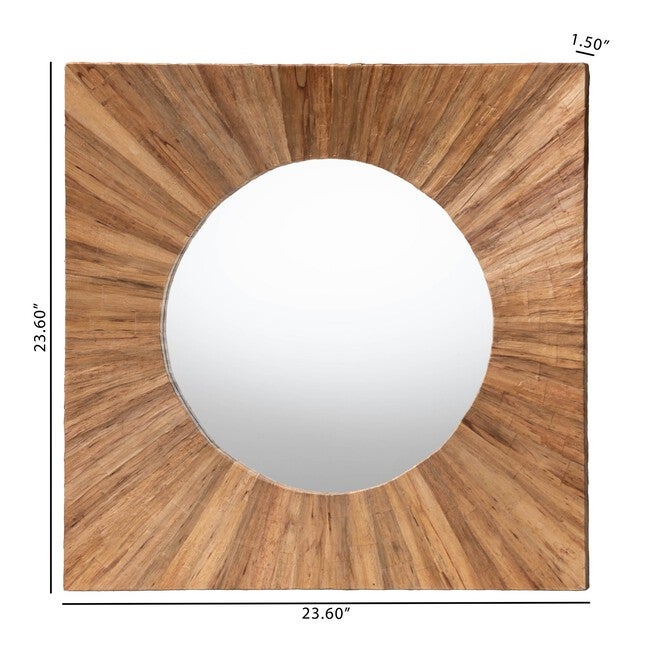 Mosa Bohemian Pealed Grasscloth Accent Mirror, NATURAL, alternate image number 5
