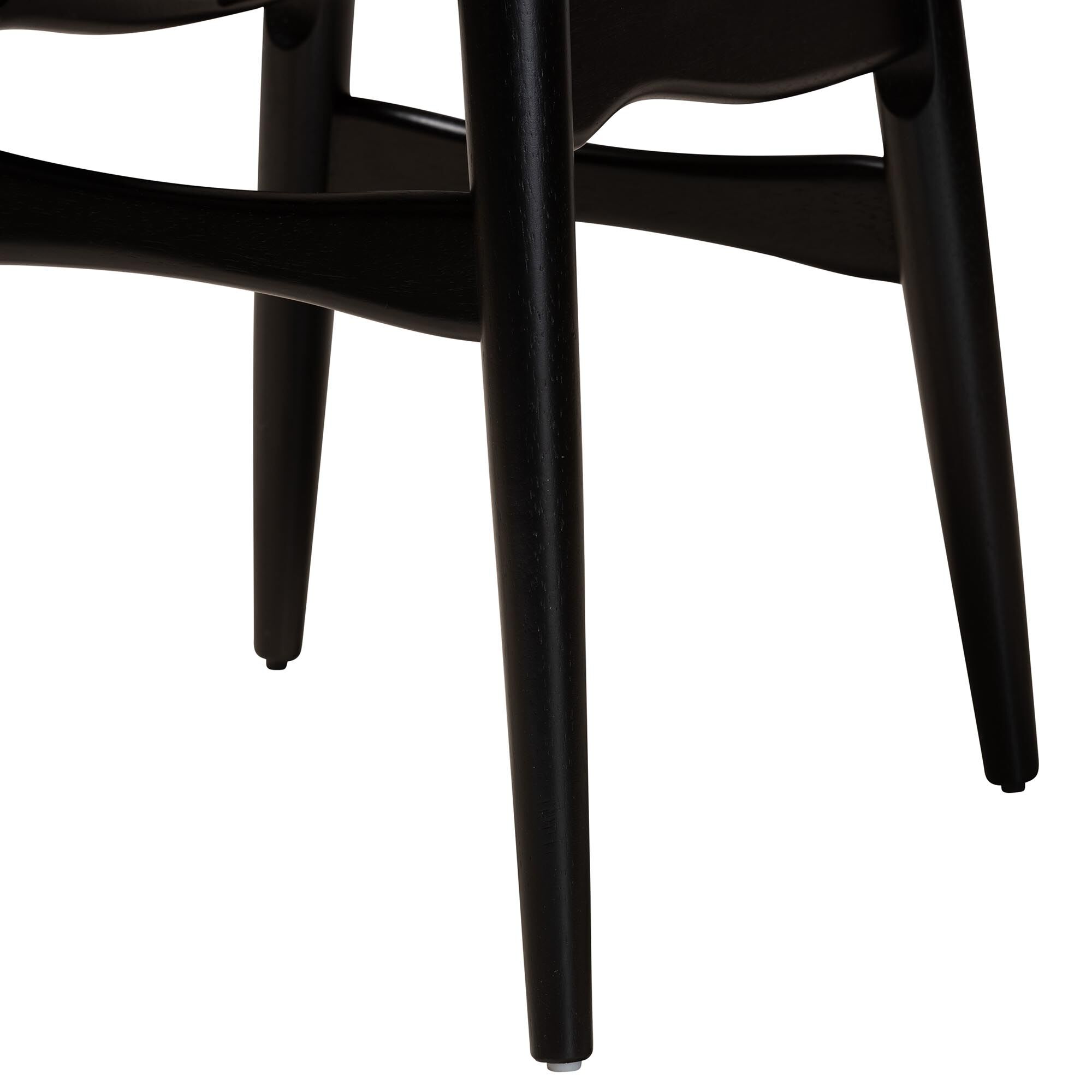 Tarana Mid-Century Modern Grey Fabric and Natural Oak Finished Wood 2-Piece Dining Chair Set, CREAM, alternate image number 6