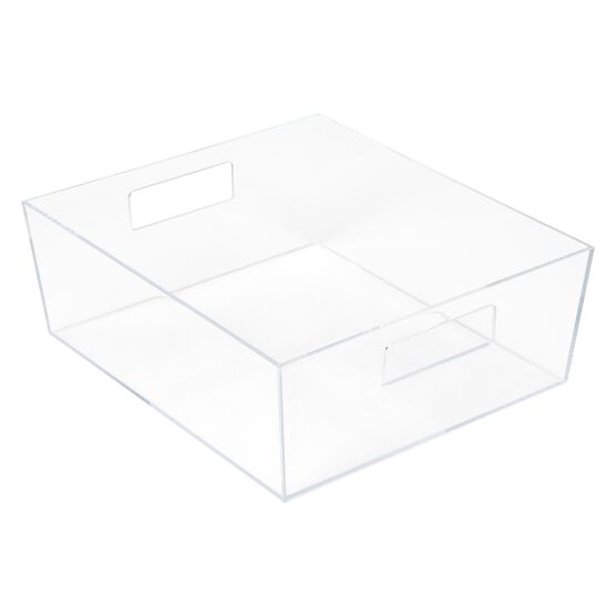 Clearly Chic Shallow Clear Storage Bins-Pantry, Kitchen Plastic Containers For Organizing Fridge, Drawers, Set Of 2, , alternate image number null