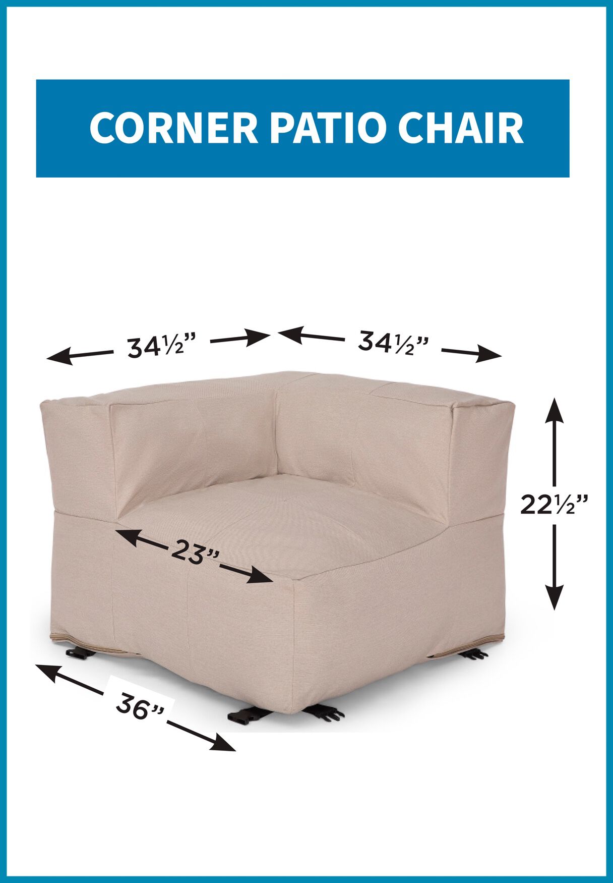 Indoor/Outdoor Santorini Modular Corner Patio Chair, , alternate image number 6