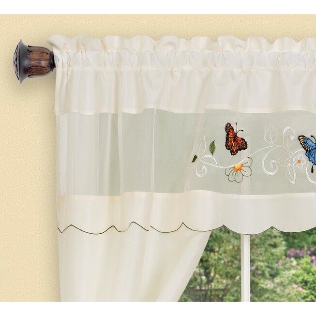 Daisy Meadow Embellished Cottage Window Curtain Set, , on-hover image number 1