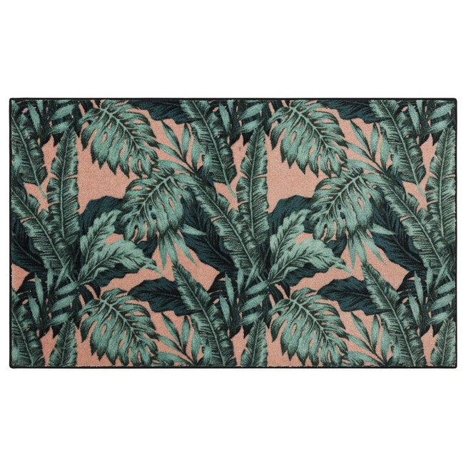 Palm Tree Paradise Kitchen Rug, PALE PINK, hi-res image number null