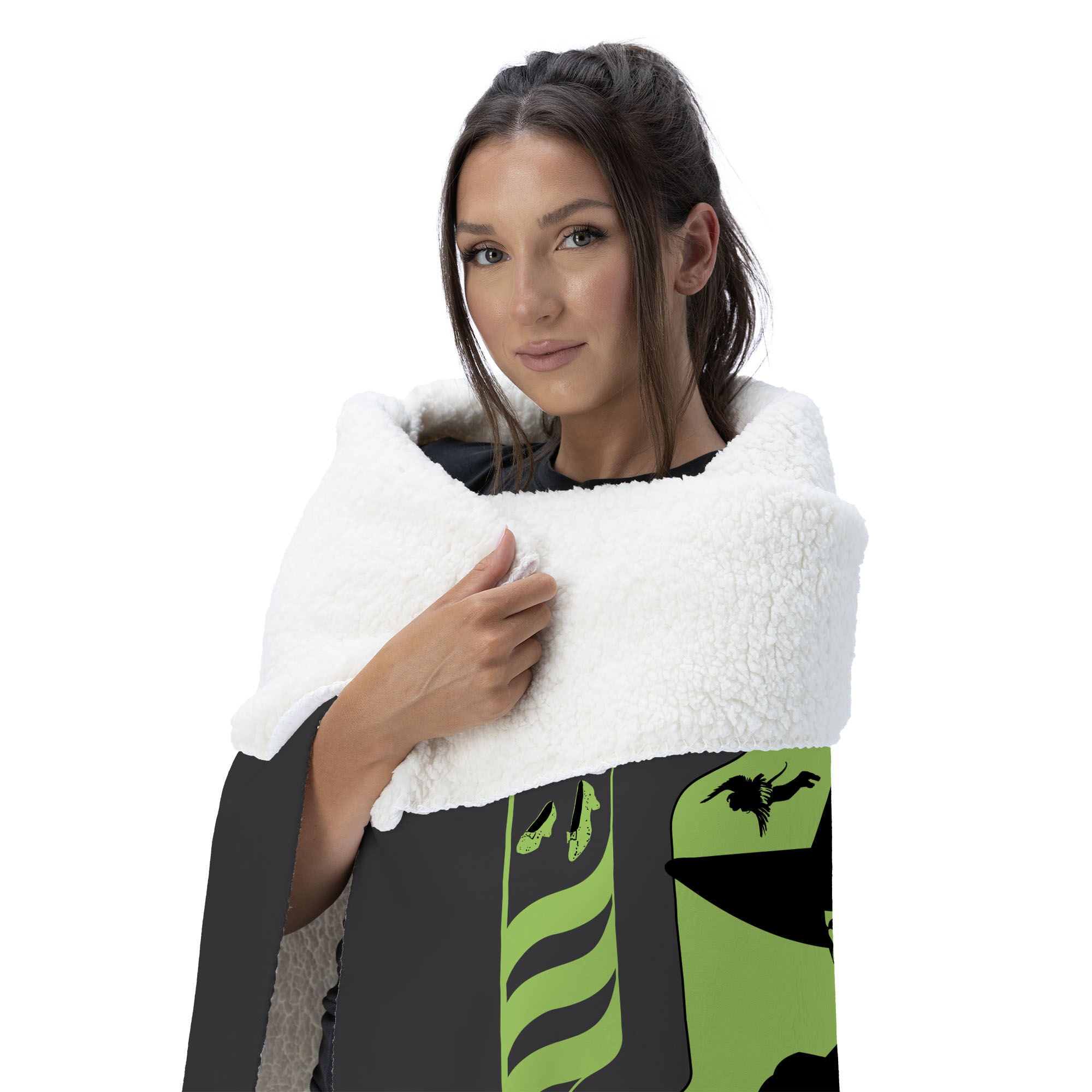 Warner Bros. The Wizard of Oz Don't Add Water Silk Touch Sherpa Throw Blanket 50x60 Inches, GREEN, alternate image number 2