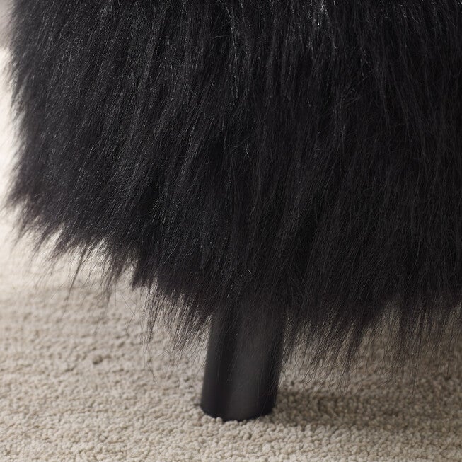 Faux Fur Foot Stool, , alternate image number null