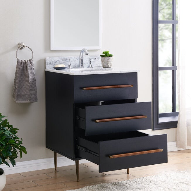 Yatesling Italian Marble Bath Vanity Sink, BLACK, hi-res image number null