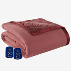Micro Flannel® Reverse to Ultra Velvet® Electric Blanket, MERLOT, hi-res image number null