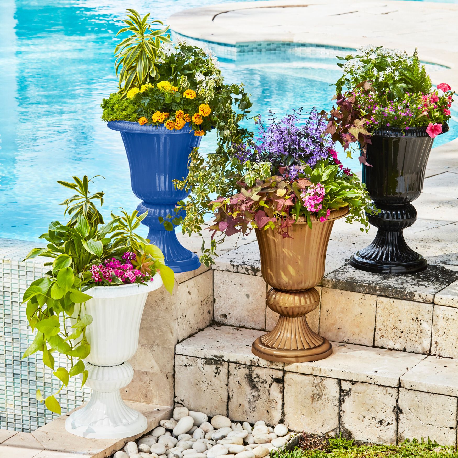 Traditional Embry Plastic Urn Planter, , alternate image number 3