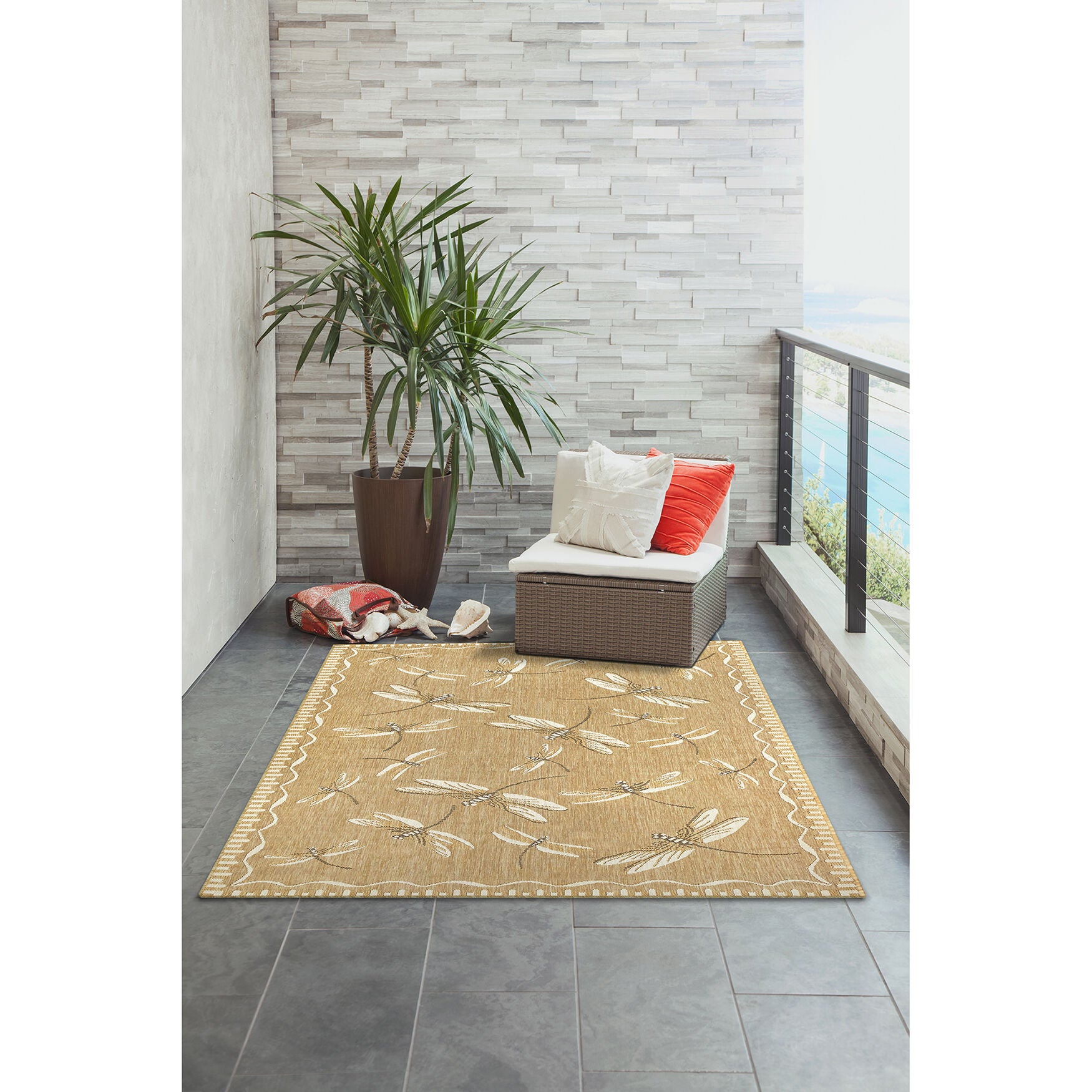 Liora Manne Carmel Dragonfly Indoor/Outdoor Rug, , alternate image number 6