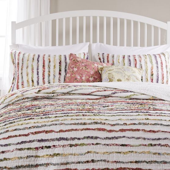 Bella Ruffle Quilt And Decorative Pillow Set, , on-hover image number null