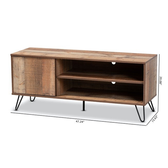 Iver Rustic 1-Door Wood Tv Stand Furniture, , alternate image number null