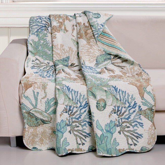 Atlantis Quilted Throw Blanket, JADE, hi-res image number null