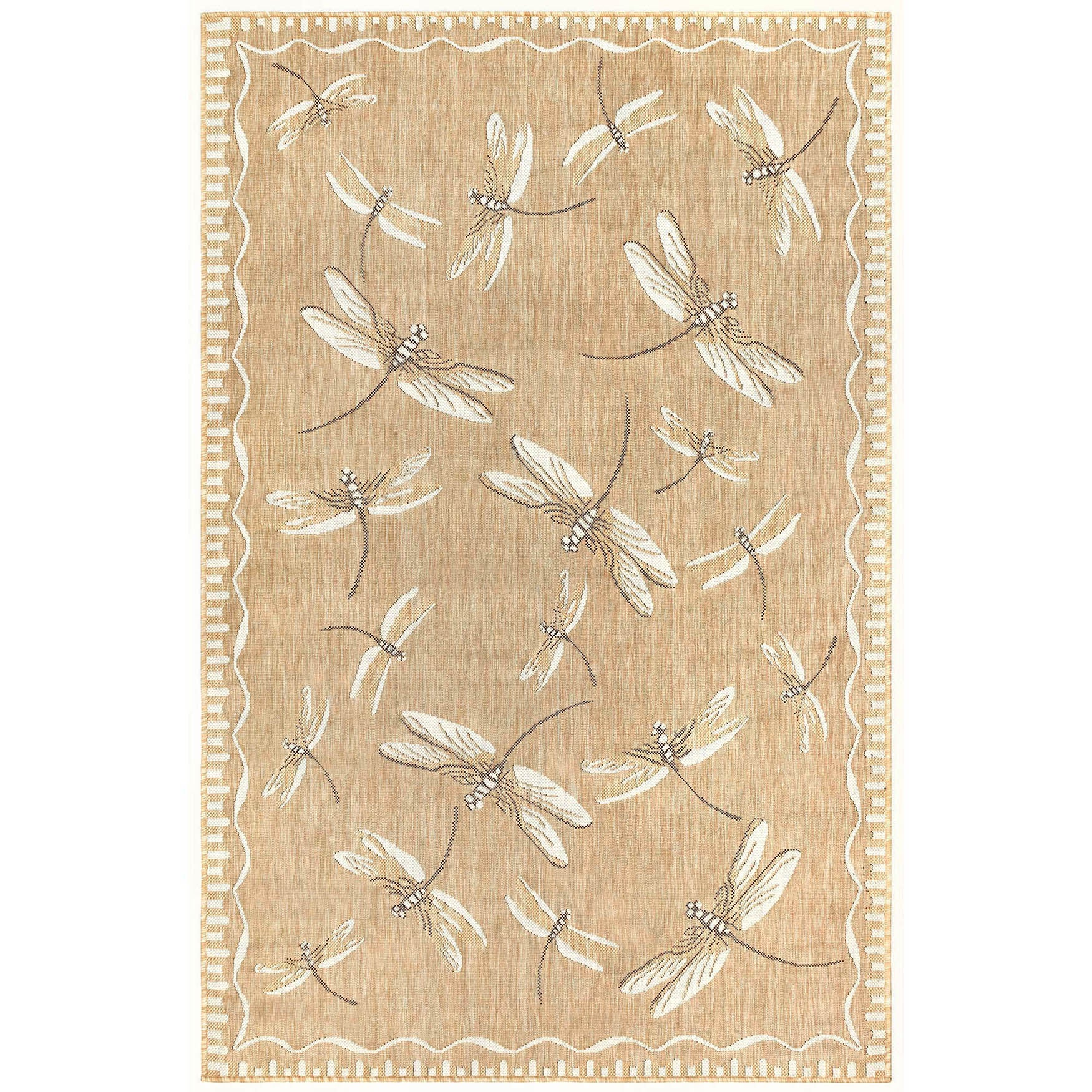 Liora Manne Carmel Dragonfly Indoor/Outdoor Rug, SAND, hi-res image number 0