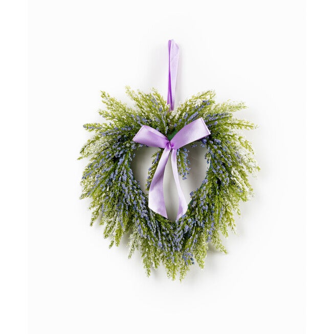 Mixed Floral Twig Wreath 22.5 inchesD, PURPLE, hi-res image number 0
