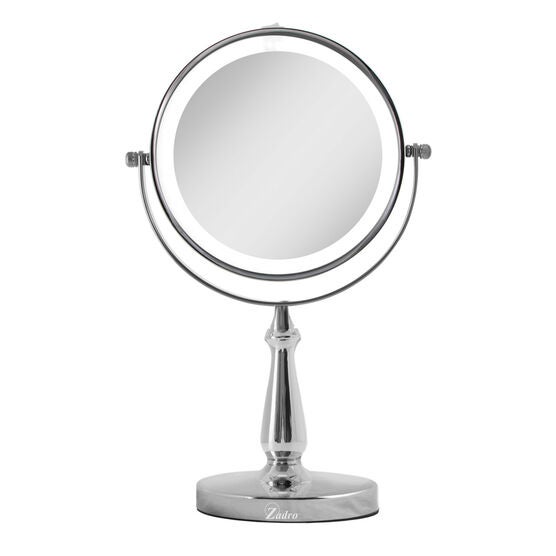 LED Lighted Dual Sided Vanity Mirror 8X/1X, CHROME, hi-res image number null