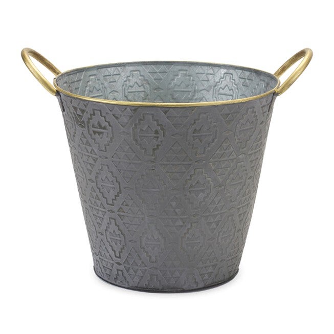 Pail (Set of 3) 9.5 inchesD x 8.25 inchesH, 11.5 inchesD x 9.5 inchesH, 13 inchesD x 10.75 inchesH Metal, GREY, alternate image number 1