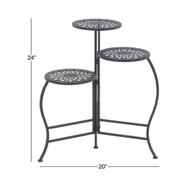 3-Tier Black Metal Traditional Plant Stand, , alternate image number 8