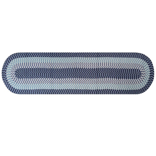 Alpine Braid Collection Reversible Indoor Area Rug, 24 inches" x 108 inches" Runner , NAVY STRIPE, hi-res image number 0