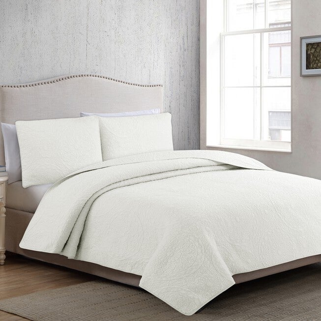 Estate Collection Marissa Medallion Quilt Set, IVORY, hi-res image number 0