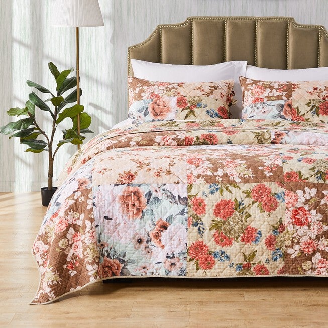 Briar Quilt and Pillow Sham Set, NATURAL, hi-res image number 0