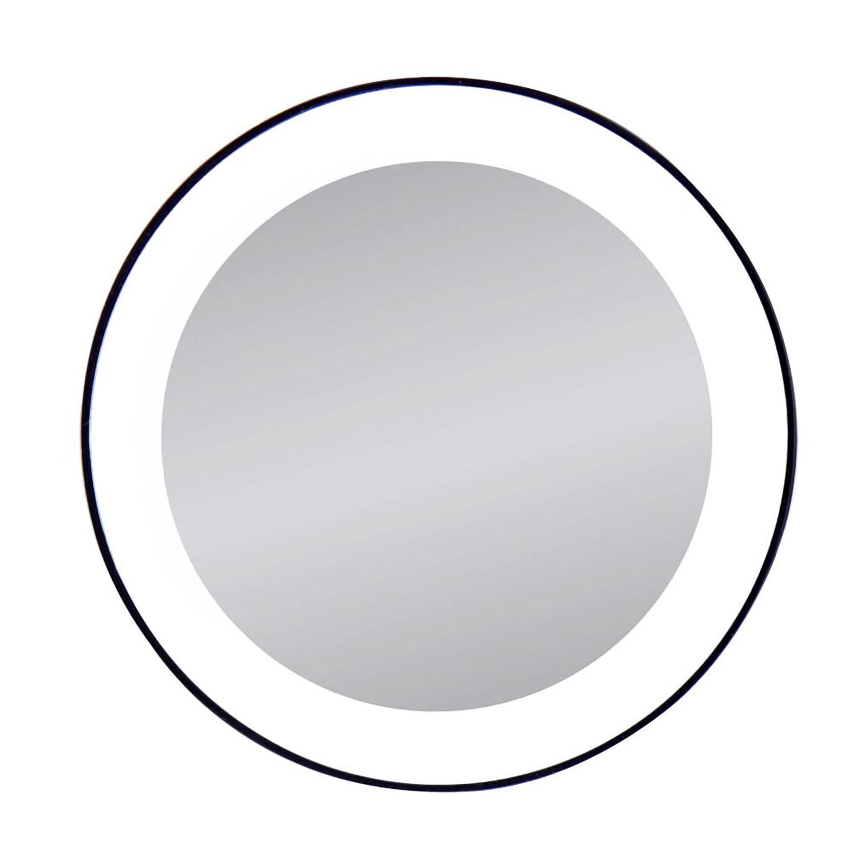 LED Lighted Spot Travel Mirror, BLACK, hi-res image number 0