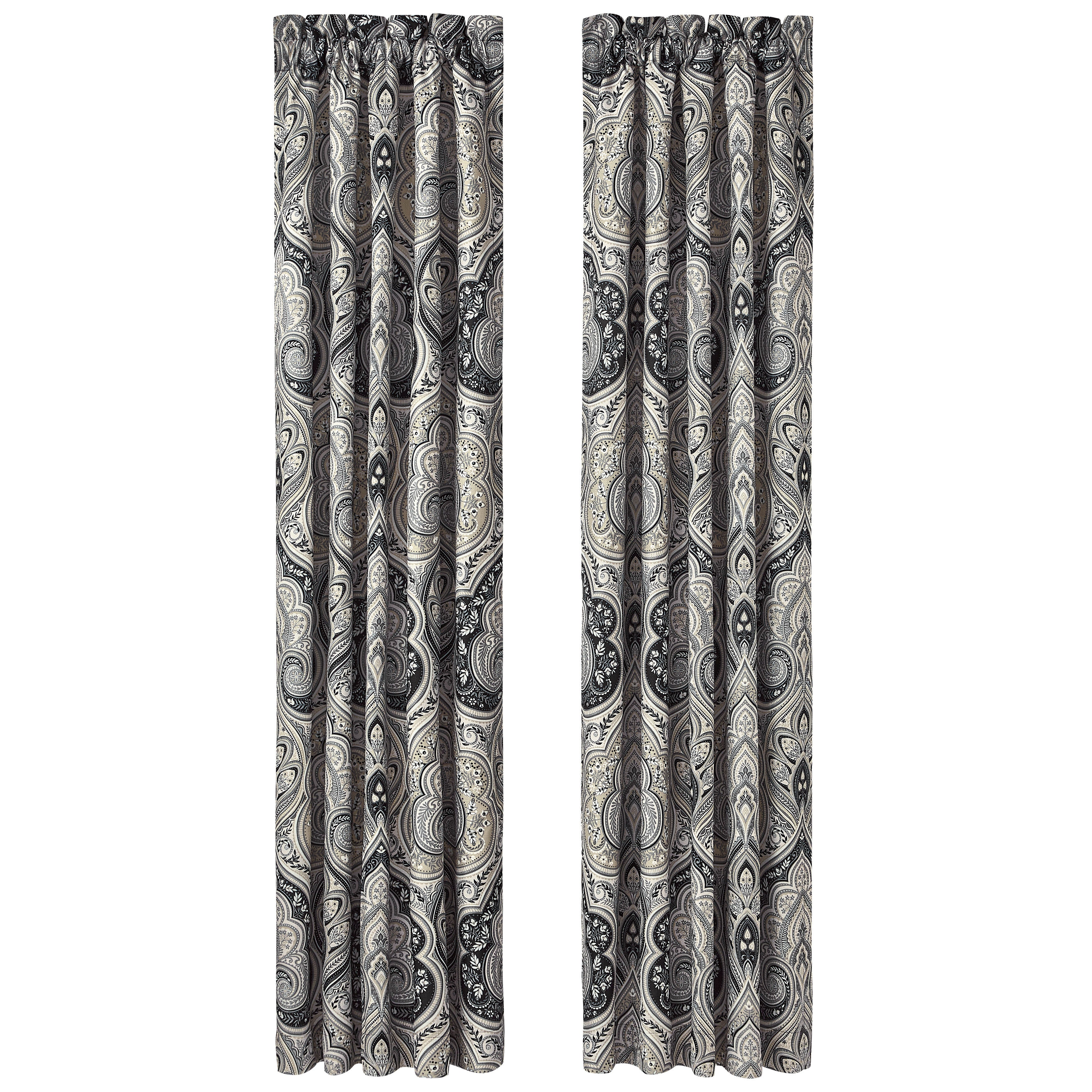 Messina 84 Inch Window Panel Pair, BLACK, alternate image number 2