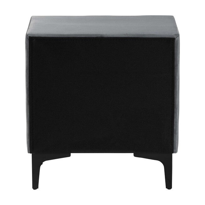 Etienne Modern Slate Grey Velvet 2-Drawer Nightstand, SLATE, alternate image number 5