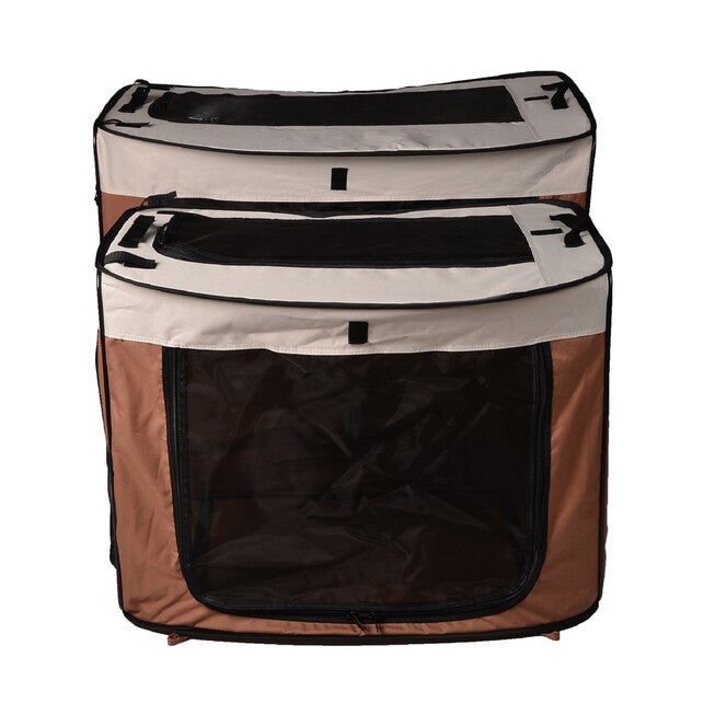 Large Portable/Foldable Kennel, 31.8 inches x 22.5 inches x 24.5 inches/25.6 inches x 20.86 inches x 2.35 inches, Brown, , alternate image number 7
