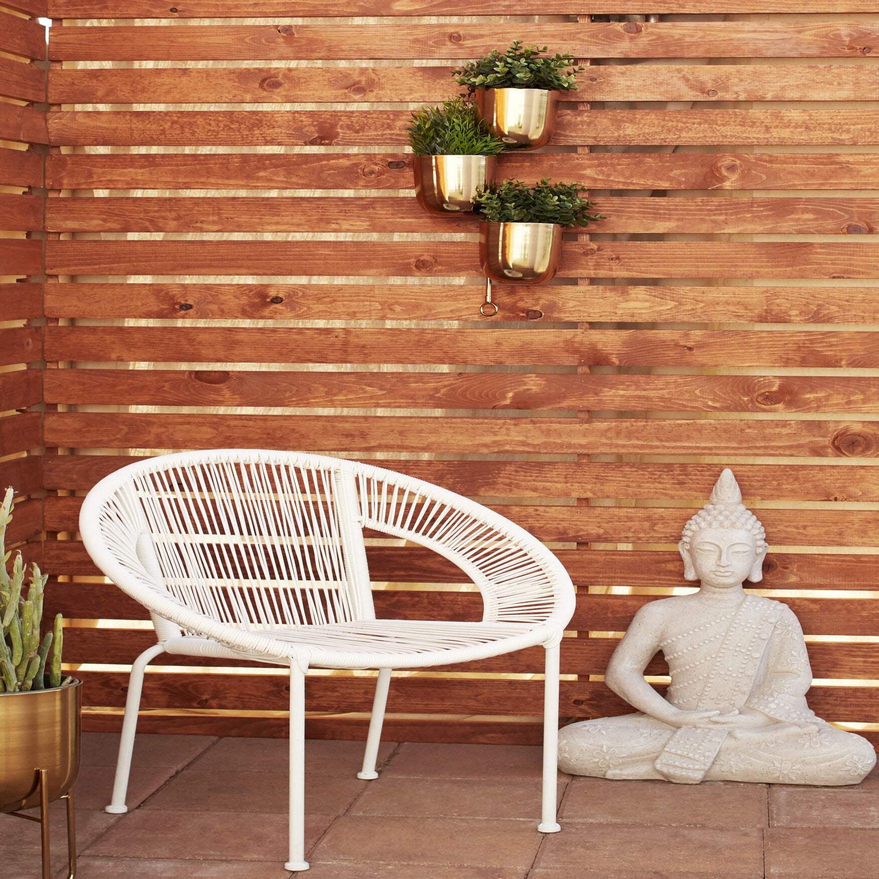 White Metal Contemporary Outdoor Chair, , alternate image number 10