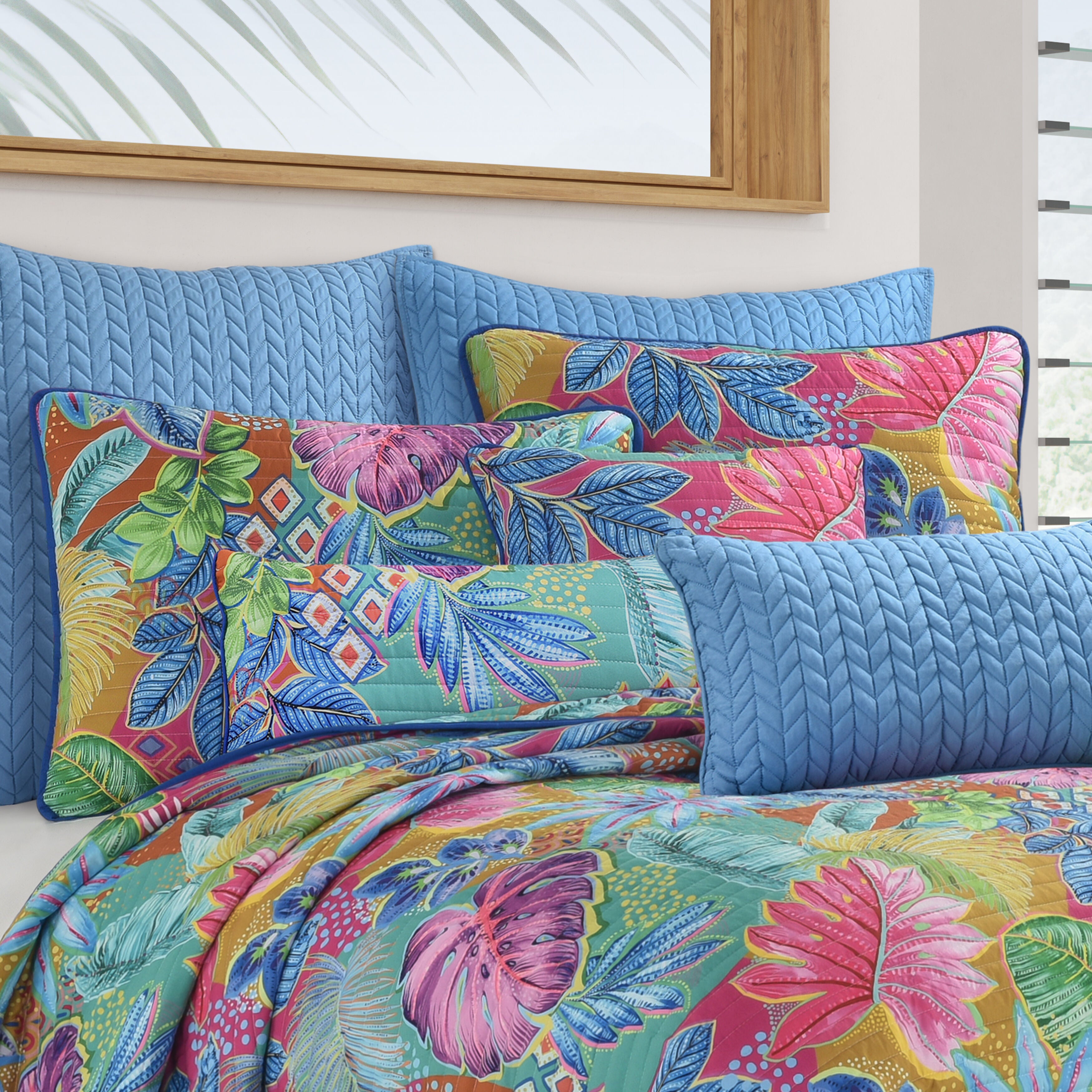 HANALEI TWIN/TWIN XL 2PC. QUILT SET, TURQUOISE, alternate image number 2