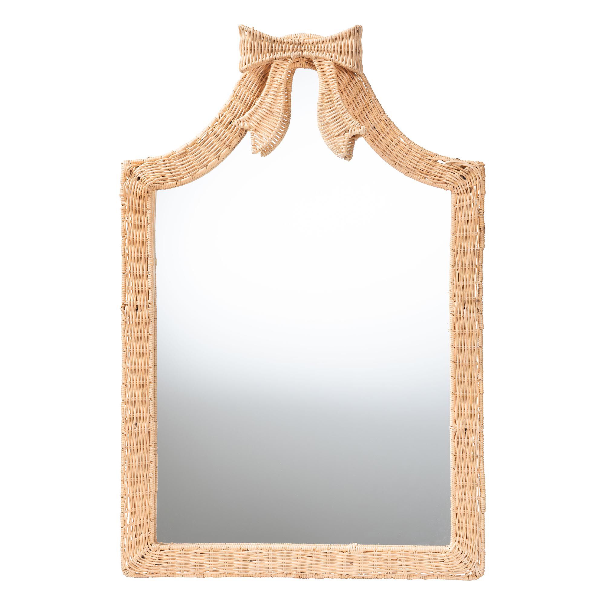 Creusa Natural Rattan Wall Mirror, HONEY, alternate image number 1
