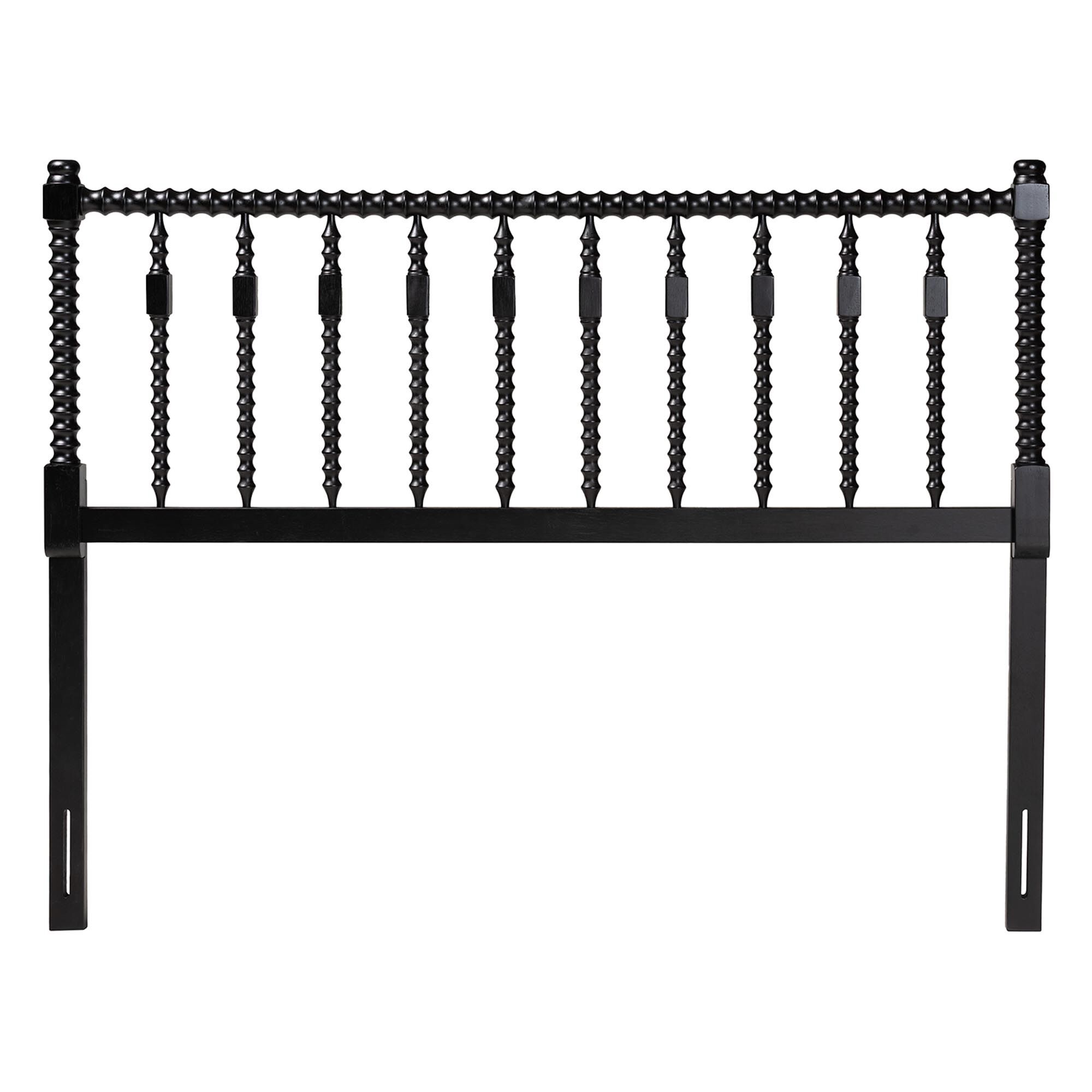 Juliette Turned Spindle Headboard, BLACK, alternate image number 2
