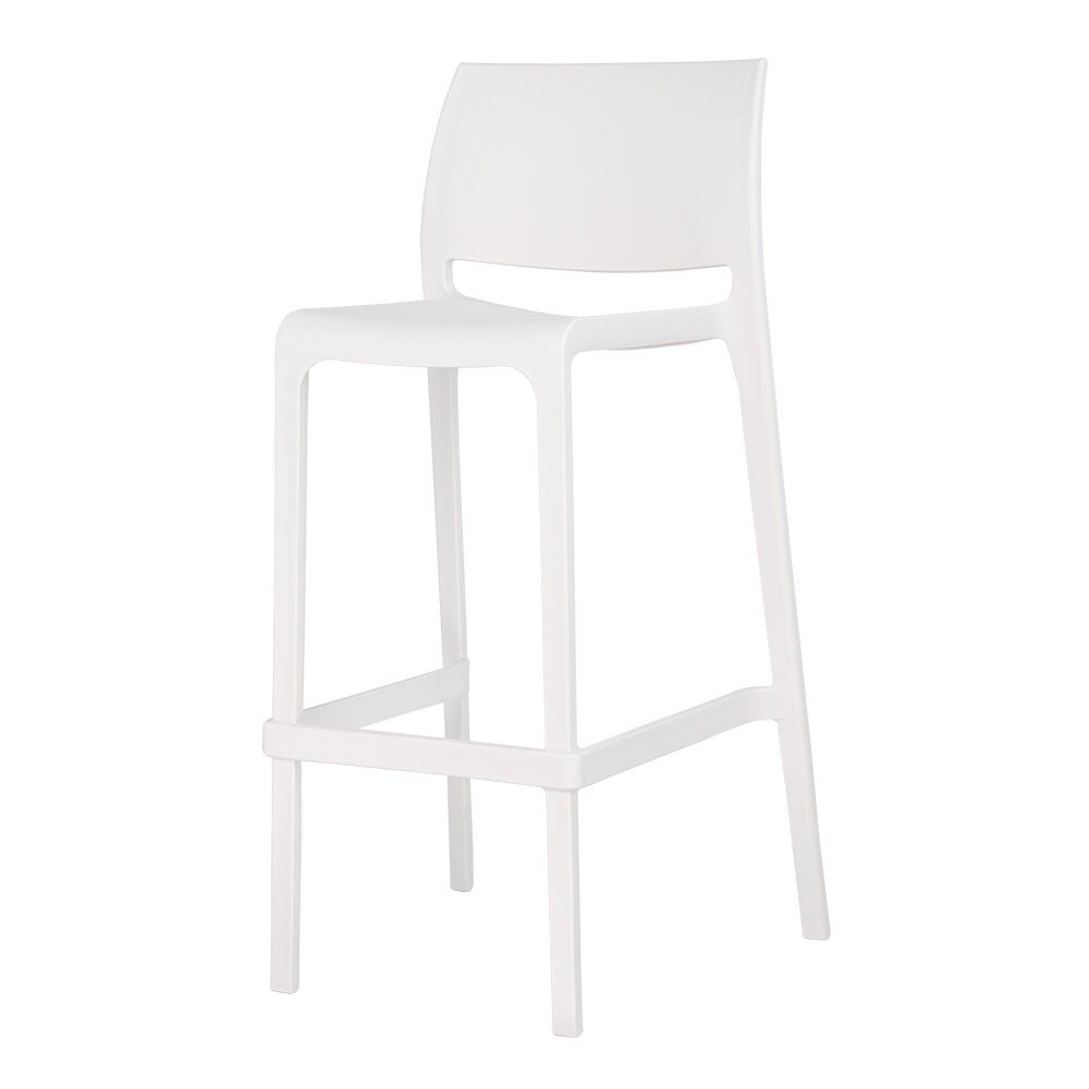 SET OF 2 SENSILLA OUTDOOR STACKABLE BARSTOOL, WHITE, alternate image number 2